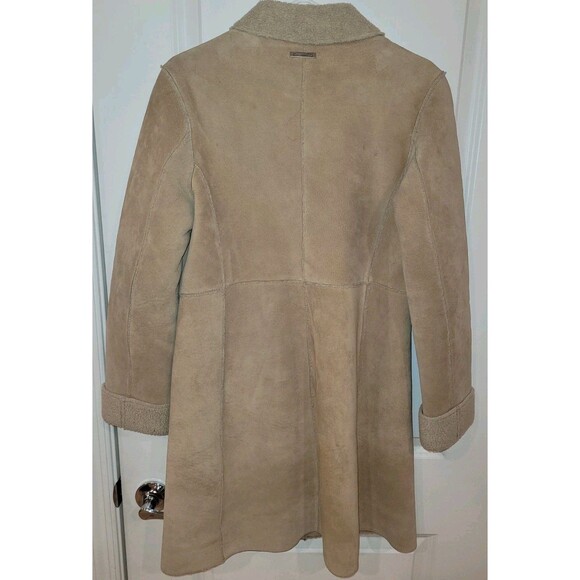 Vintage Guess Tan Suede Penny Lane Patchwork Y2K Coat Women's Size S - Picture 3 of 9